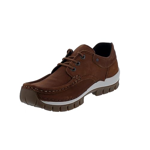 Wolky Fly Schnürschuhe Nubukleder Cognac Größe 37 von Wolky