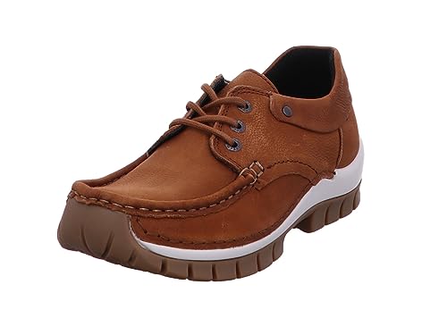 Wolky Fly Schnürschuhe Nubukleder Cognac Größe 39 von Wolky