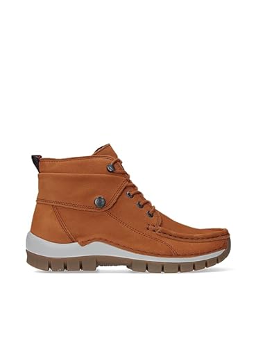 Wolky Jump Hohe Schnürschuhe Nubukleder cognac Größe 38 von Wolky