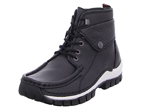 wolky Jump Schnürschuhe Leder schwarz/weiß Größe 38 von Wolky