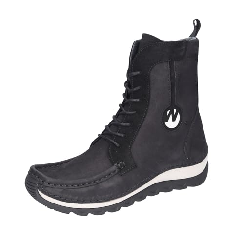 Wolky Ocean Hohe Schnürschuhe Nubukleder schwarz Größe 38 von Wolky