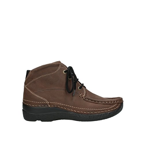Wolky Roll Shoot Hohe Schnürschuhe Nubukleder cognac Größe 39 von Wolky