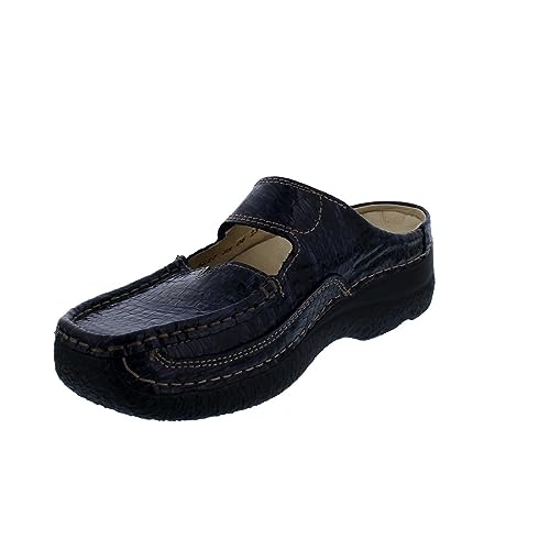 Wolky Roll Slipper, Clog, Mini Leather, W-Blue, 0622767-481, Größe 38 EU von Wolky