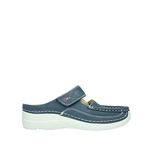 Wolky Roll Slipper Pantoletten Denimblue nubuck Größe 37 von Wolky