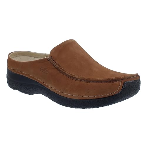 Wolky Seamy Slide Clogs Nubukleder Cognac Größe 43 von Wolky