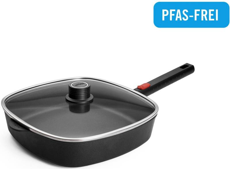 WOLL MADE IN GERMANY Bratpfanne "Eco Logic QXR Guss-Pfanne mit Deckel, viereckig" Aluminiumguss 2 Stk. tlg. PFAS-freie Diamond-QXR - Beschichtung von Woll Made In Germany