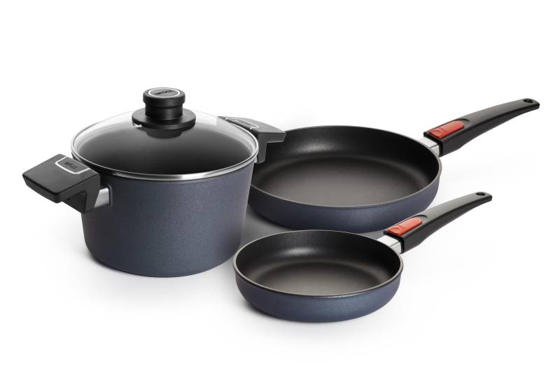 WOLL MADE IN GERMANY Pfannen-Set "Diamond Lite" Aluminiumguss Set, Flachpfanne Ø 20 cm, Hochrandpfanne Ø 24 cm, Topf Ø 20 cm, 4 Stk. tlg. Induktion, Made in Germany von Woll Made In Germany