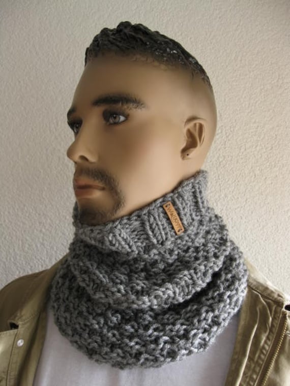 Schlauchschal Für Männer in Unifarben Grau Meliert von WollKopp