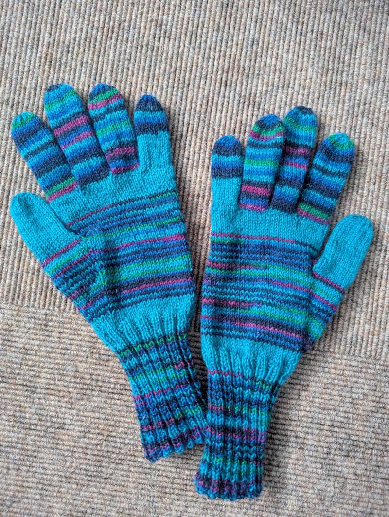 Fingerhandschuhe - Schurwolle Handgestrickt Gr. M von WollLoops