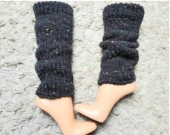 Pünktlich Zu Weihnachten in D Dunkelgrau Bunte Tweed Beinstulpen One Size Graue Handgestrickt Stulpen Gestrickt Anthrazit von WollZauberBerlin