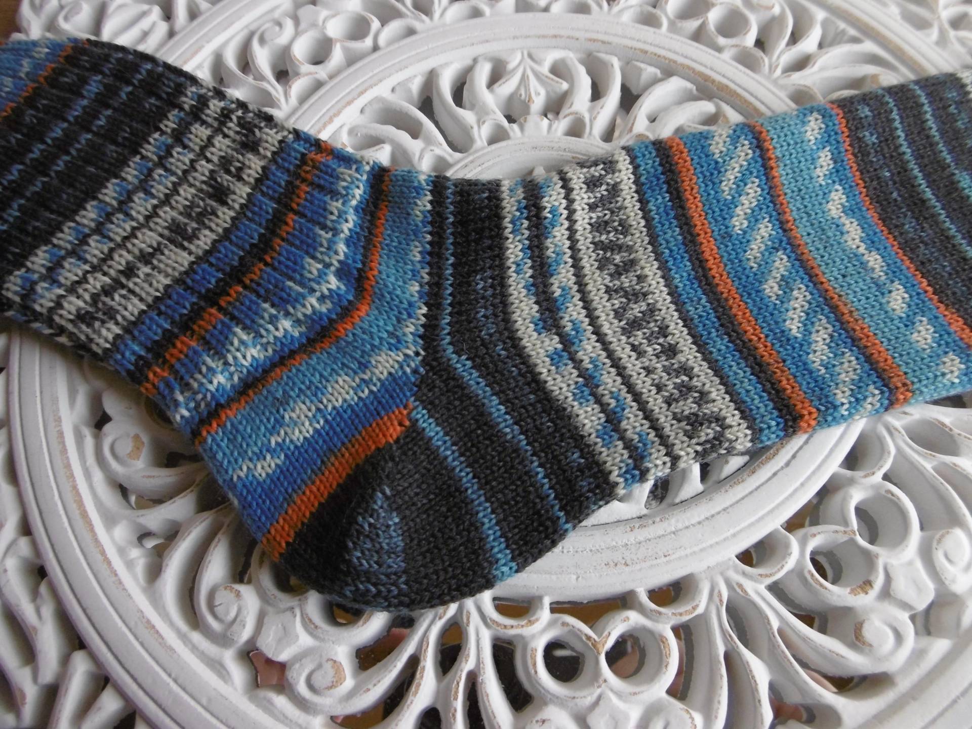 Socken Gestrickt Herren 46/47 Wollsocken Strickstrümpfe von WolleKunterbunt