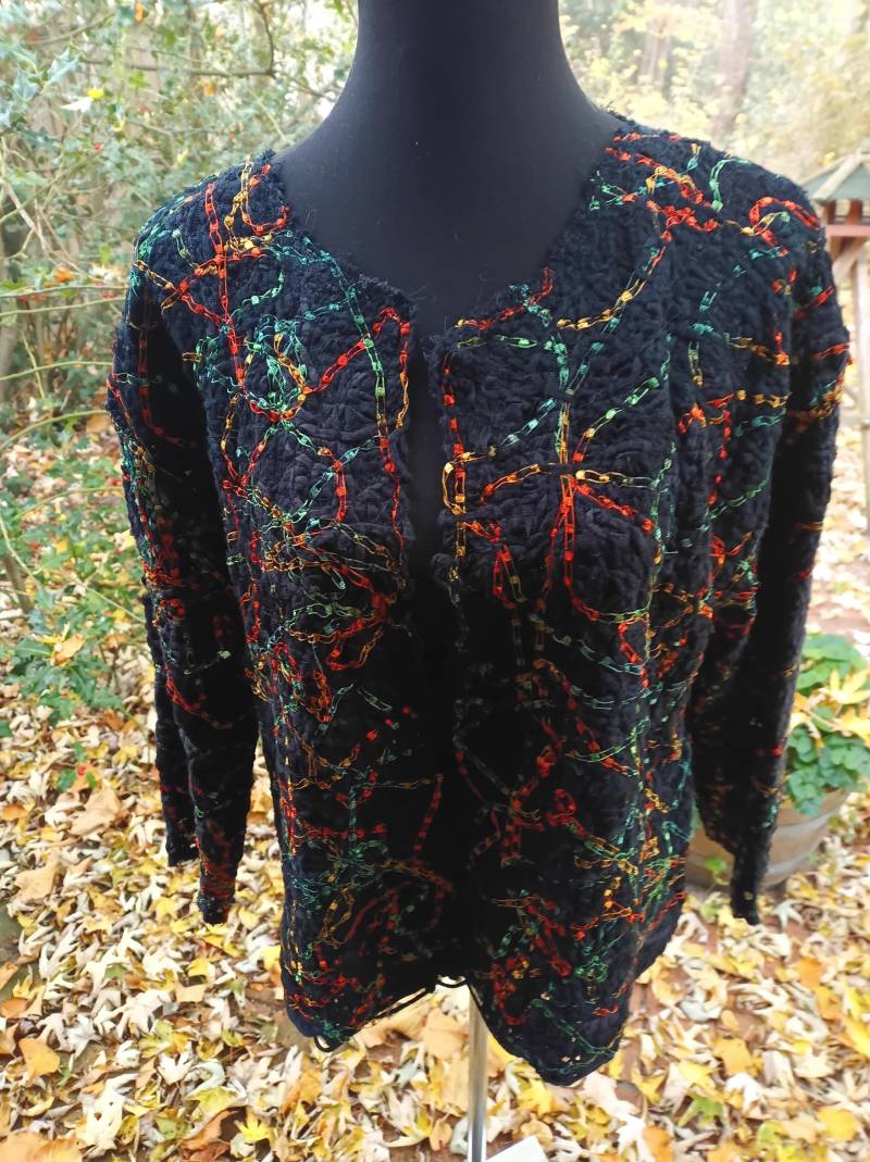 Blazer - Crazy Patch- Schwarz/Bunt Unikat Handarbeit von Wolleladen
