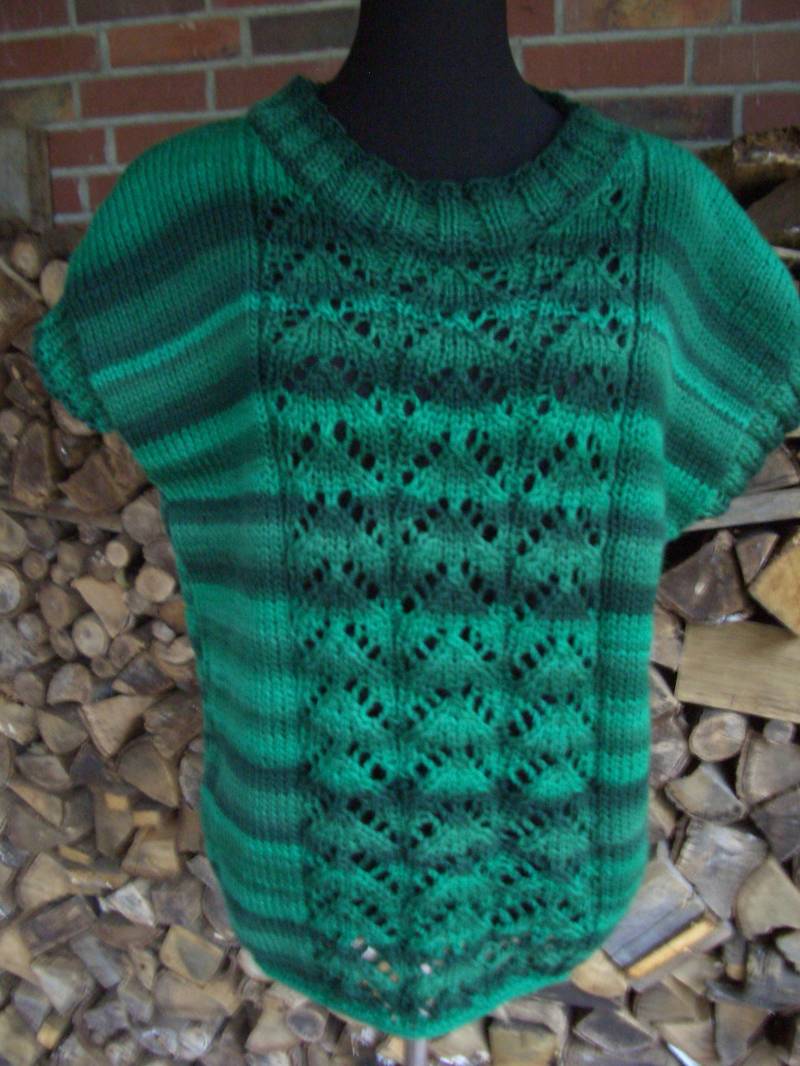 Merino Pullunder Gestrickt Grüntöne Gr 42/44 Handarbeit von Wolleladen