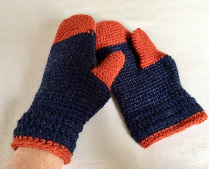 Handschuhe Gehäkelt , Fausthandschuhe, #0021 von Wollelindishop