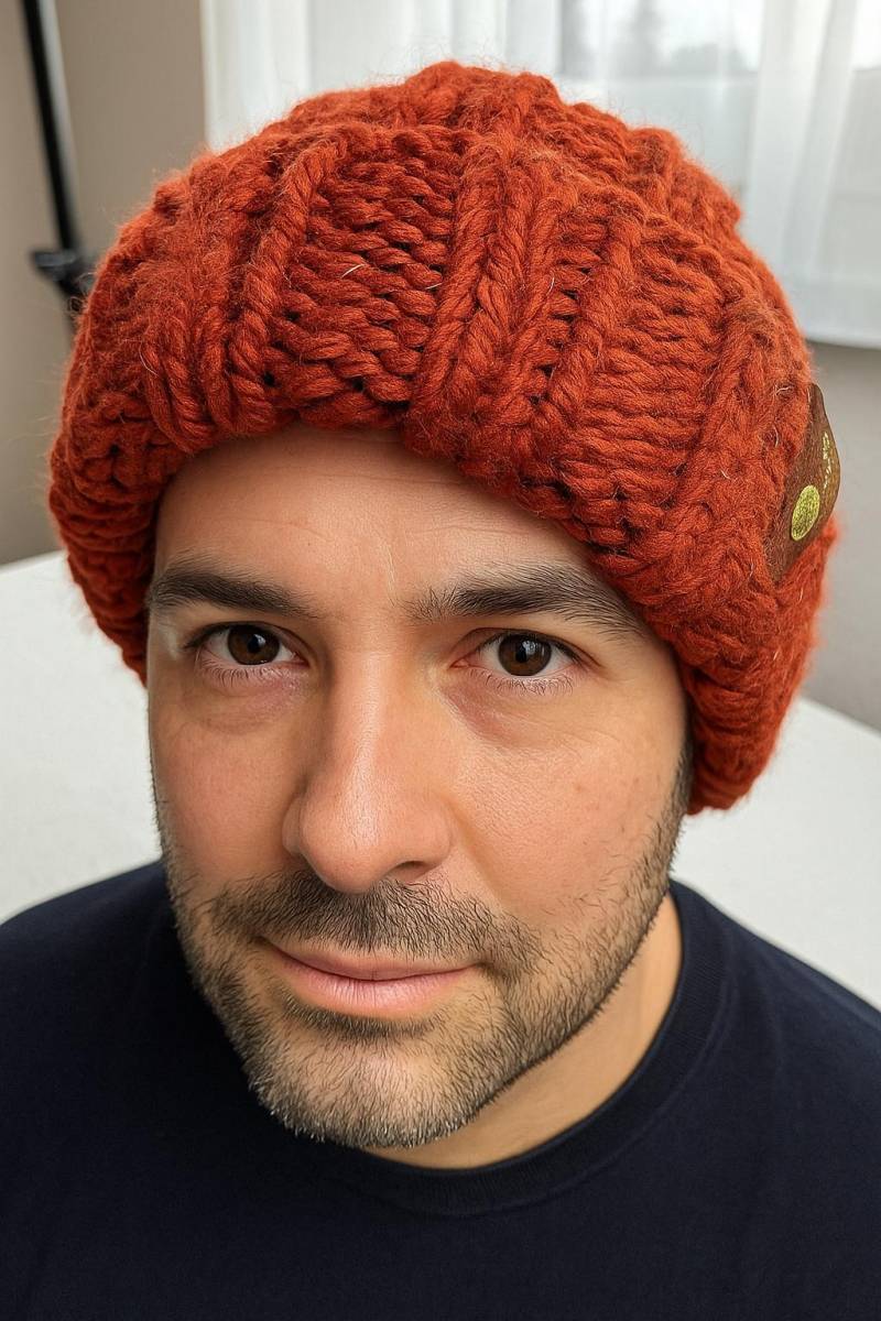 Reflektierende Mütze Braun Für Herren #0002 von Wollelindishop