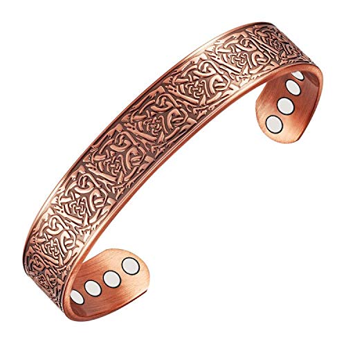 Wollet Kupfer-Armbänder mit 6 Magneten für Männer zur Schmerzlinderung bei Arthritis und zur Körperheilung, Länge:17,8 cm von Wollet