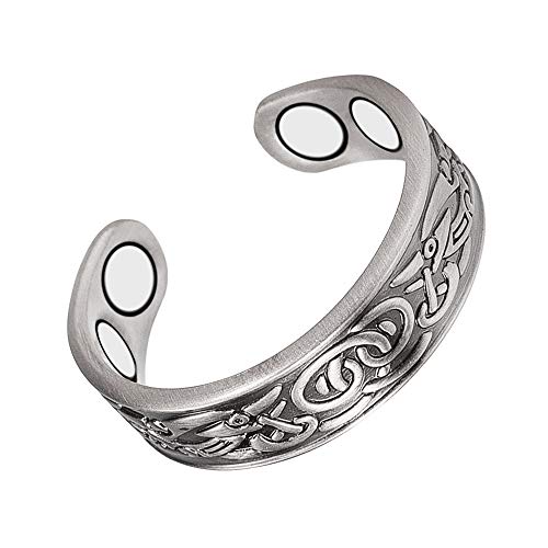 Wollet Magnetischer kupferner Ring für Arthritis-Frauen/justierbares gesundes silbernes Design der Männer (CPR-0915S) von Wollet