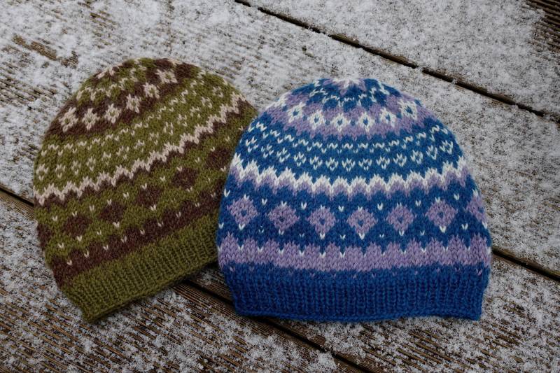 Beanie Strick-Mütze Gr. L/xl 58-62cm 100% Feines Alpaca Strickmütze "Norweger' Oliv Oder Blau von Wollhandwerk