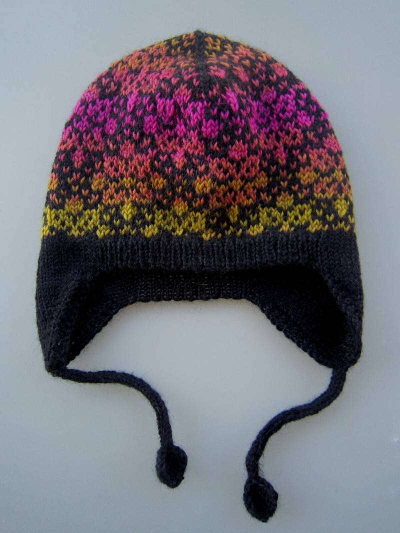 Chullo Gr. M | 56-58cm Inkamütze Beanie Strick-Mütze 100% Feines Alpaca Strickmütze Ohrenklappen Farbverlauf von Wollhandwerk