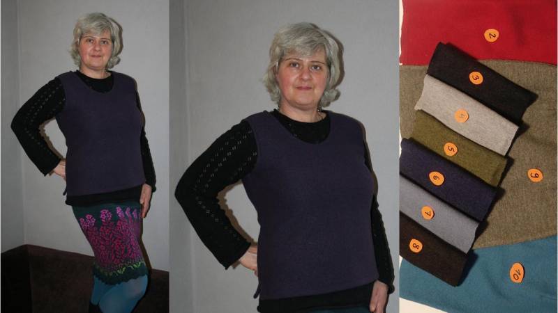 Damen Walk-Overshirt Walktop Walkweste 100% Schurwolle | Gewalkt - Mulesing Frei Gr. 36/38; 40/42; 44/46 von Wollhandwerk