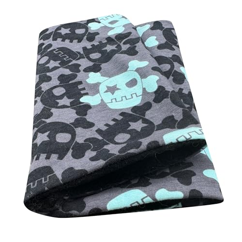 Wollhuhn Mädchen/Damen/Jungen Warmer Schlupfschal/Halstuch Innen Fleece Gefüttert Viele Motive Winter Übergangszeiten (Coole Skulls Anthrazit/Mint) von Wollhuhn