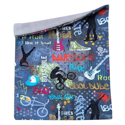 Wollhuhn Kinder Long Loop MAXI WINTER Halswärmer/Schlupf-Schal Extra Lang Jungen/Mädchen Viele Motive 20240201 (LL, Fleecefutter) (Cool Stuff Jeansblau) von Wollhuhn
