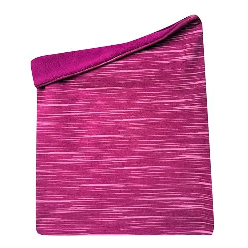 Wollhuhn Kinder Long Loop MAXI WINTER Halswärmer/Schlupf-Schal Extra Lang Jungen/Mädchen Viele Motive 20240201 (LL, Fleecefutter) (Lines Beere) von Wollhuhn