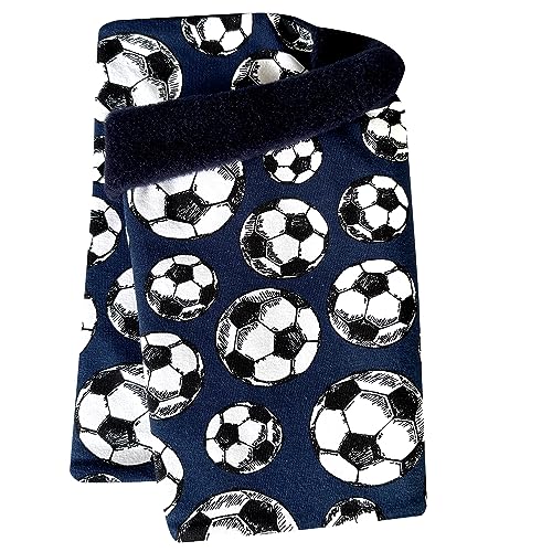 Wollhuhn Mädchen/Kinder/Jungen Warmer Schlupfschal/Halstuch Innen Fleece Gefüttert Viele Motive Winter Übergangszeiten (Fußball Dunkelblau) von Wollhuhn