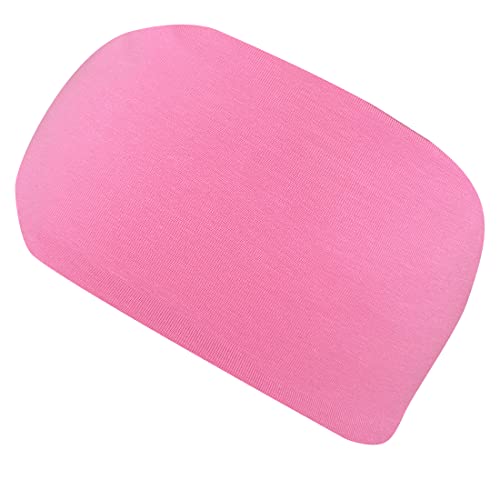 Wollhuhn ÖKO Kinder/Jungen/Mädchen Cooles Elastisches Stirnband/Haarband Bequem Zweilagig Jersey Viele Motive (Einfarbig Pink Hell) von Wollhuhn