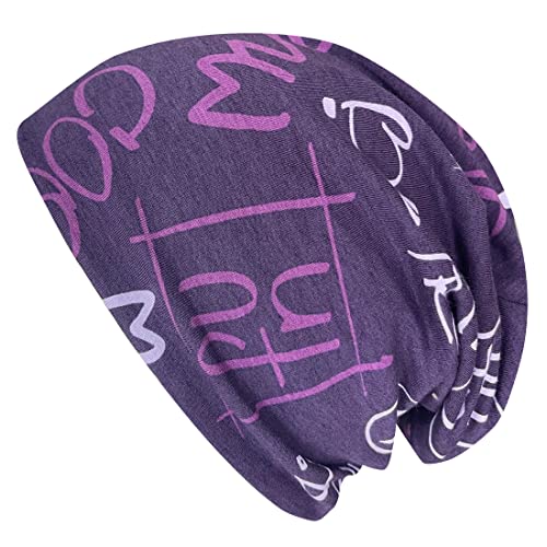 Wollhuhn ÖKO Jungen/Mädchen COOL Music Long-Beanie/Wendemütze Ganzjährig Zwei Lagen Jersey Innen Uni Grau (aus Öko-Stoffen, Bio), 20150820 (L, COOL Music violett/aubergine) von Wollhuhn