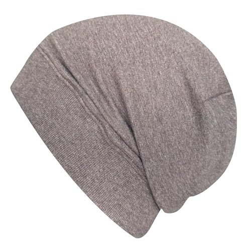 Wollhuhn ÖKO Leichte Mädchen/Jungen Beanie-Mütze Bündchen Elastisch Übergangszeit/Sommer Kinder-Mütze Baumwolle (Öko-Stoffe, Bio) 22222235 (Uni, Einfarbig Rehbraun, M) von Wollhuhn