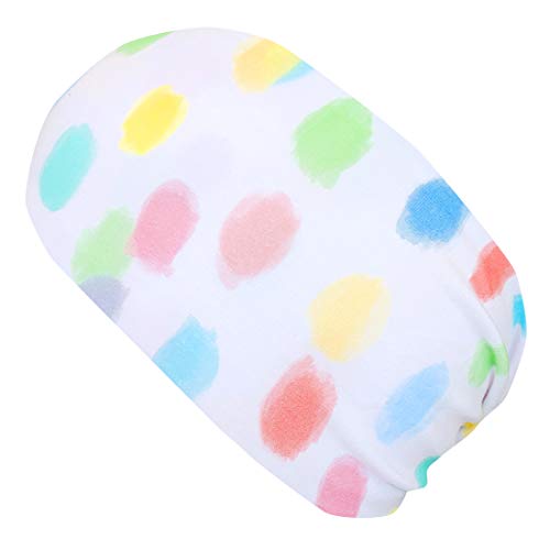 Wollhuhn ÖKO Mädchen/Damen/Buben Cooles Elastisches Stirnband/Haarband Bequem Jersey Baumwolle Viele Motive 21215155 (Rainbow Dots Weiß/Bunt) von Wollhuhn