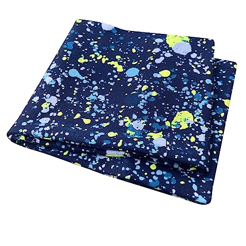 Wollhuhn ÖKO Kinder/Jungen/Mädchen Cooles Elastisches Stirnband/Haarband Bequem Zweilagig Jersey Viele Motive (Splatter Dunkelblau) von Wollhuhn