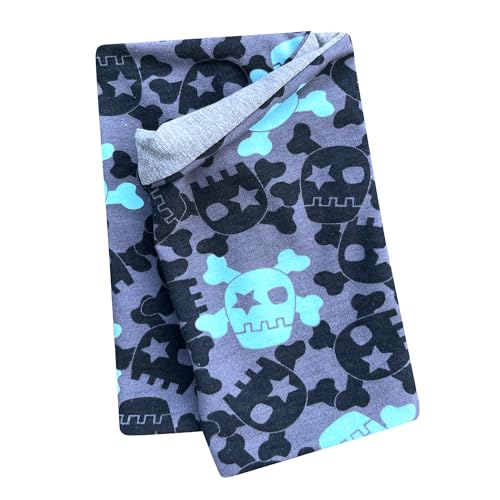 Wollhuhn Öko Jungen/Mädchen Leichter Lockerer Schlupfschal/Halstuch/Loop Baumwolle Zwei Lagen Jersey Übergangszeiten/Sommer 32132220 (Coole Skulls Grau/Mint) von Wollhuhn
