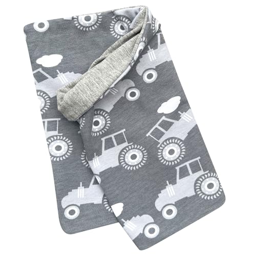 Wollhuhn Öko Jungen/Mädchen Leichter Lockerer Schlupfschal/Halstuch/Loop Baumwolle Jersey Übergangszeiten/Sommer 20220201 (Traktor Grautöne) von Wollhuhn