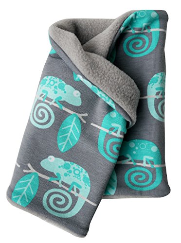 Wollhuhn Mädchen/Kinder/Jungen Warmer Schlupfschal/Halstuch Innen Fleece Gefüttert Viele Motive Winter Übergangszeiten (Chamäleon Grau/Mint) von Wollhuhn