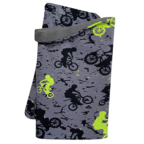 Wollhuhn Mädchen/Kinder/Jungen Warmer Schlupfschal/Halstuch Innen Fleece Gefüttert Viele Motive Winter Übergangszeiten (Mountainbike Anthrazit/Lime) von Wollhuhn