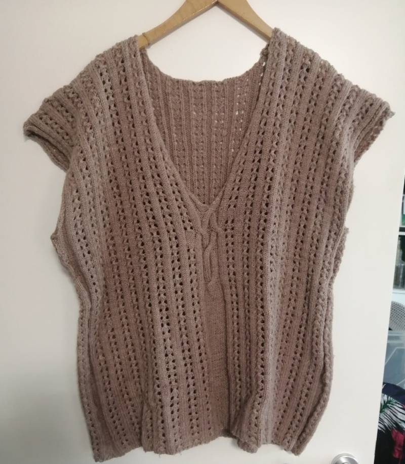 Pullunder, Pflegeleicht, Größe 50, Mit Zopf von WolligesVonStefanie