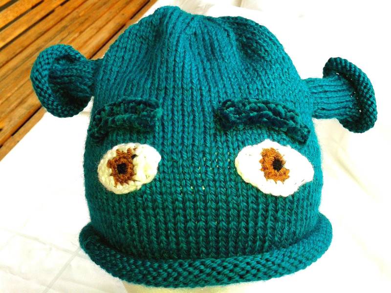 Oger Beanie Gestrickt Mit Ohrtrompeten Gr 49-54, Fun Hats von Wolltilda