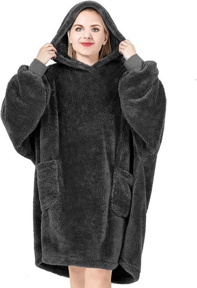 Woltu Hoodie (1-tlg) Decke mit Ärmeln und Kapuze Kuscheldecke flauschig von Woltu