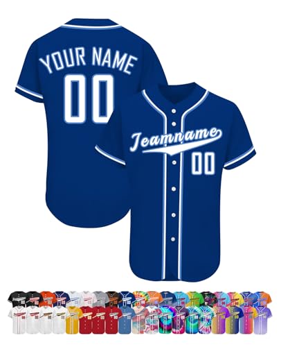 Baseball-Trikot, personalisierbar, Name/Nummer/Logo, Softball-Shirt für Herren, personalisierbar, Baseball-Trikots für Damen und Kinder, Farbe 9 Baseball-Trikot, personalisierbar, Name/Nummer/Logo, Softball-Shirt für Herren, personalisierbar, Baseball-Trikots für Damen und Kinder, Farbe 9 von WolunLi