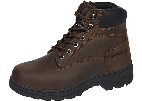 Wolverine Carlsbad Herren-Baustiefel, Stahlkappe, 15,2 cm, Braun, 42.5 EU von Wolverine