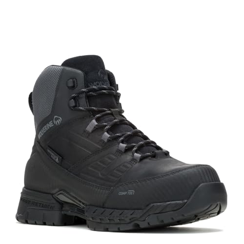 Wolverine Herren Surge Lx Waterproof Mid Construction Boot, Schwarz, 42.5 EU von Wolverine