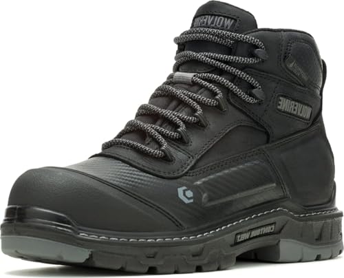 Wolverine Overpass Arbeitsstiefel, 15,2 cm, mittelhohe Zehenkappe aus Verbundmaterial, wasserdicht, schwarz grau, 44.5 EU Wolverine Overpass Arbeitsstiefel, 15,2 cm, mittelhohe Zehenkappe aus Verbundmaterial, wasserdicht, schwarz grau, 44.5 EU von Wolverine
