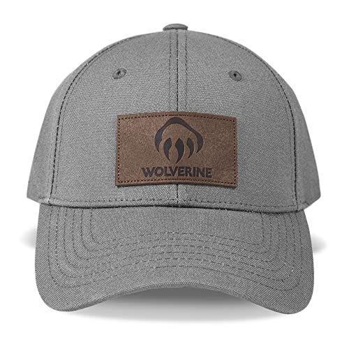 Wolverine Unisex-Erwachsene 6 Panel Snapback with Cap, Aufnäher-Logo, Grau, Einheitsgröße von Wolverine