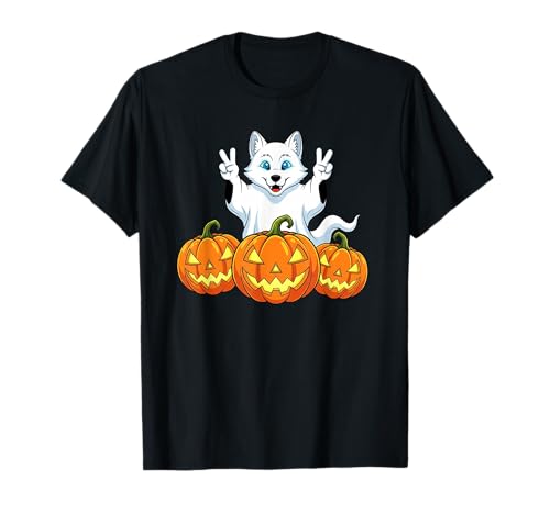 Lustiger Wolf Geist Kürbis Boo Halloween Kinder Herren Damen T-Shirt Lustiger Wolf Geist Kürbis Boo Halloween Kinder Herren Damen T-Shirt von Wolves Lovers Halloween Ghost Pumpkin Outfits