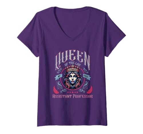 Damen Queen of The Lab Assistant Professor | Neuer Professor Geschenk T-Shirt mit V-Ausschnitt Damen Queen of The Lab Assistant Professor | Neuer Professor Geschenk T-Shirt mit V-Ausschnitt von Woman Assistant Professor | Women In STEM | Female