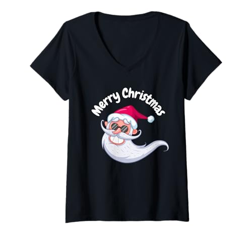 Woman Christmas Fashion by Merry Damen T-Shirt Merry Christmas V-Ausschnitt Schwarz S EU 38 23 inches Christmas Lovers Casual Wear Woman Christmas Fashion by Merry Damen T-Shirt Merry Christmas V-Ausschnitt Schwarz S EU 38 23 inches Christmas Lovers Casual Wear von Woman Christmas Fashion by Merry