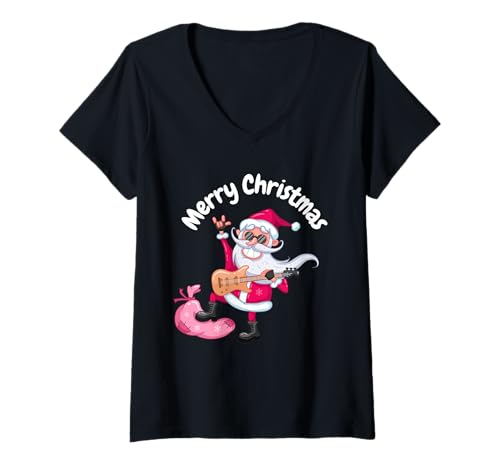 Woman Christmas Fashion by Merry Damen T-Shirt Merry-Christmas Schwarz V-Ausschnitt S Woman Christmas Fashion by Merry Damen T-Shirt Merry-Christmas Schwarz V-Ausschnitt S von Woman Christmas Fashion by Merry