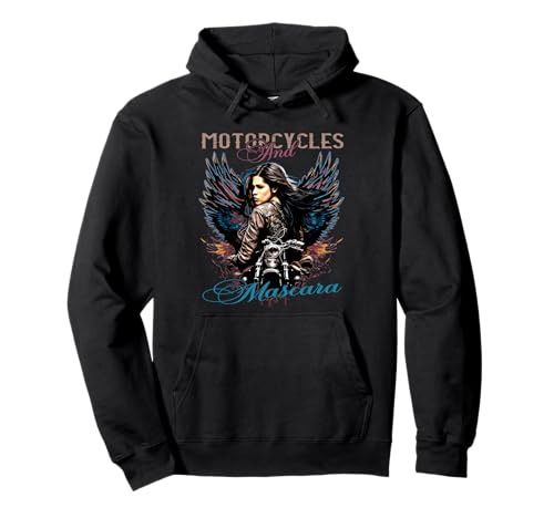 Biker Girl Classic – Motorräder und Mascara Pullover Hoodie von Woman Motorcycle vest vintage Female Biker Girl